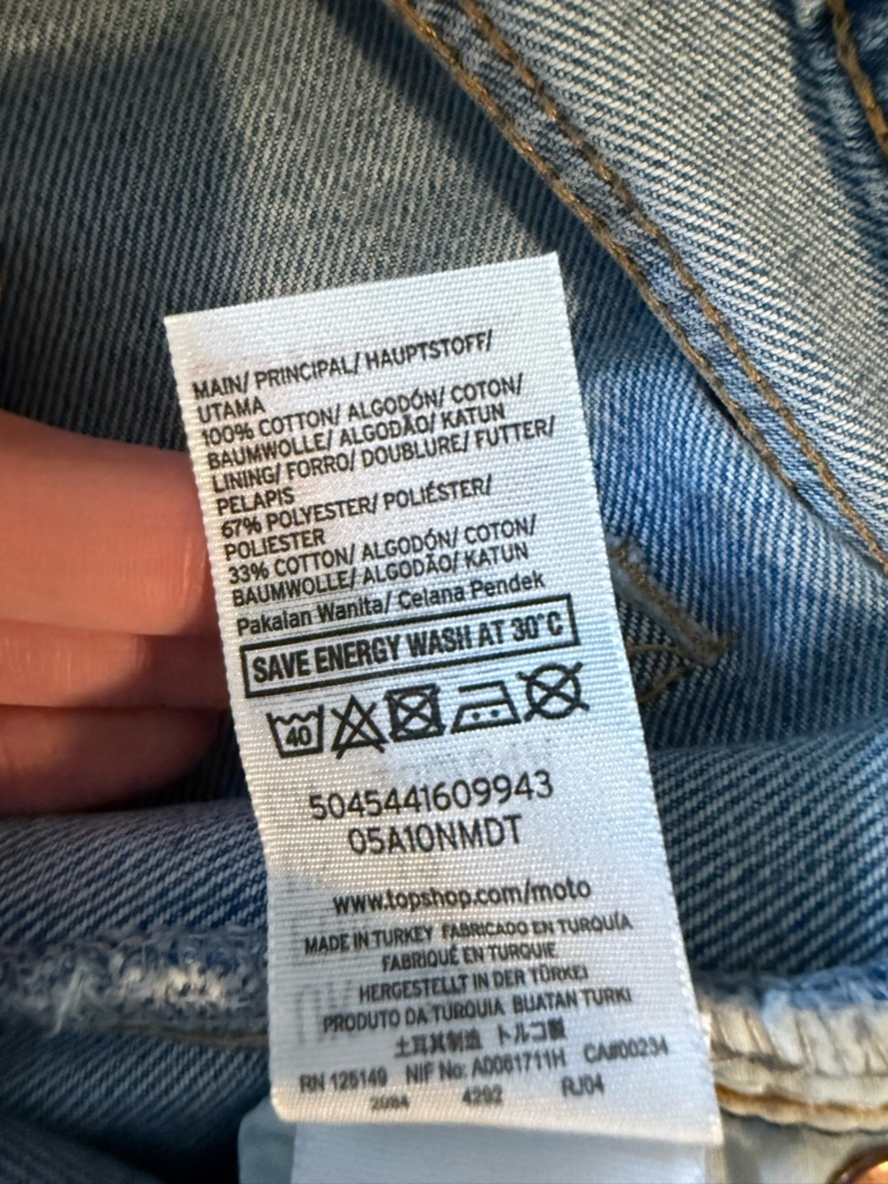 Topshop Light Blue Distressed Denim Jean Shorts - Picture 4 of 9